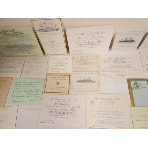 97 - COLLECTION OF INVTATION CARDS, GLASGOW & SHIPPING INTEREST.  Approx. 100 litho & letterpress... 