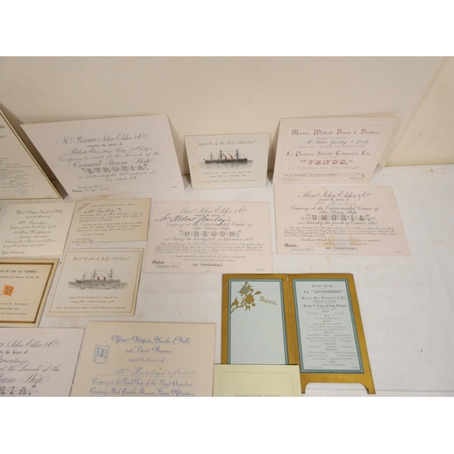 97 - COLLECTION OF INVTATION CARDS, GLASGOW & SHIPPING INTEREST.  Approx. 100 litho & letterpress... 