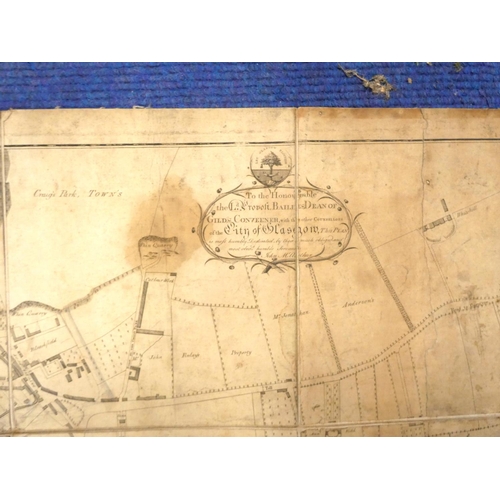 99 - MCARTHUR JOHN, Surveyor in Glasgow.  Plan of the City of Glasgow, Gorbells and Caltoun. Large eng. f... 