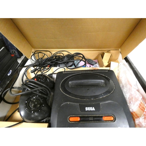 212 - Two Sega Mega drive consoles and controllers a/f.