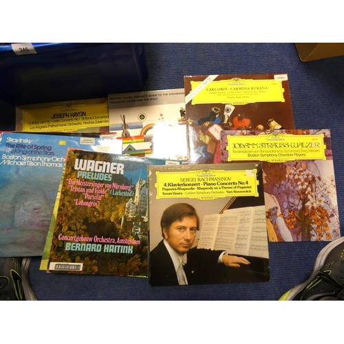 245 - Box of classical Lp records to include Beethoven, Bach, Elgar.