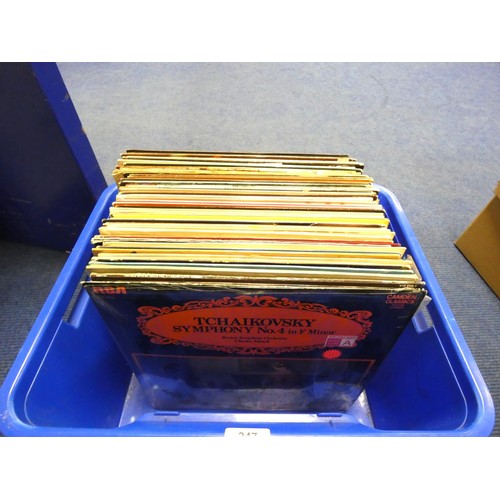 247 - Box of classical records to include Bach, Mozart etc.