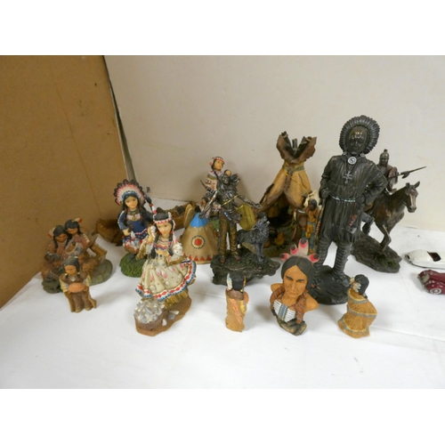 412 - Large box of Red Indian figures.