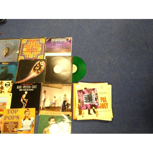 414 - Collection of various records including The Eagles, Deep Purple, Bowie, Blondie etc.