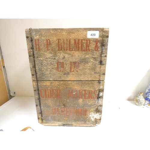 420 - Vintage H P Bulmers, cider maker's crates.