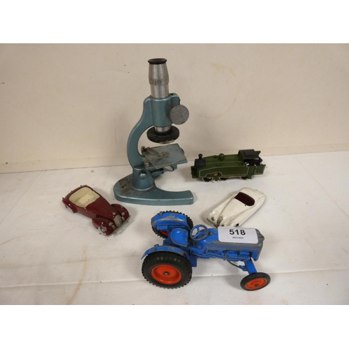 518 - Crescent toys Fordson diecast, microscope etc.