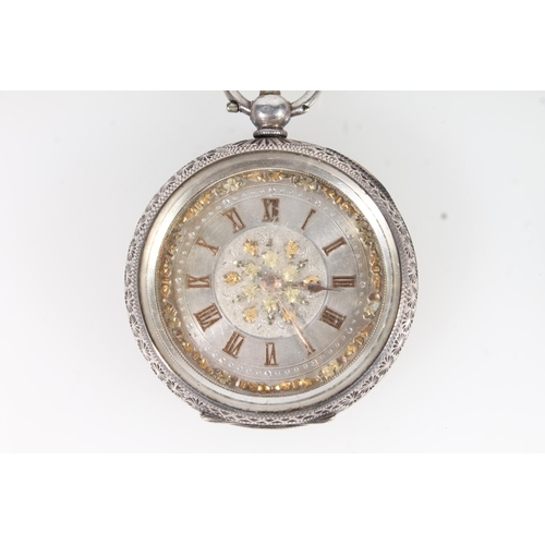 765 - Two sterling silver cased pocket watches, one with silver dial and gold hands (2). 