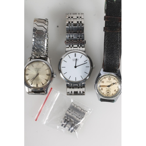 786 - Wristwatches including Accurist, Sekonda, Cyma, etc., and a boxed pen.