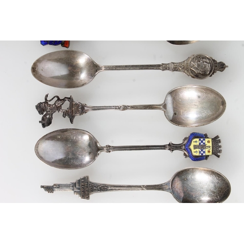 833 - Seven sterling silver spoons including Empire exhibition 1958, Edinburgh spoons, Troon spoon etc, 94... 