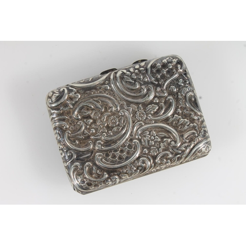 843 - Sterling silver sugar castor with Celtic border, Birmingham, 110g and a white metal card case.