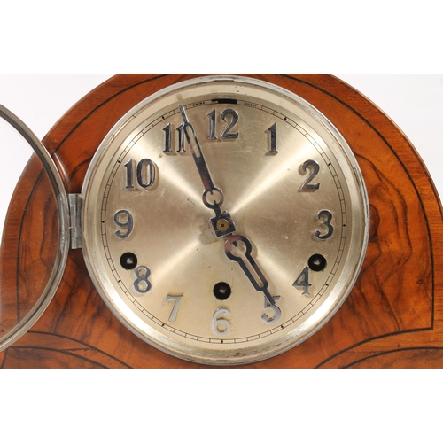 13 - 1930s walnut mantel clock.