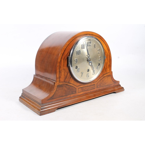 13 - 1930s walnut mantel clock.