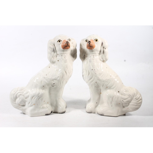 25 - Pair of Staffordshire pottery spaniels.