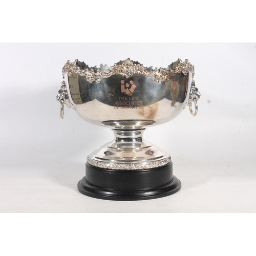 3 - Silver-plated punch bowl engraved with 'The Life Association of Scotland Connaught Branch'.