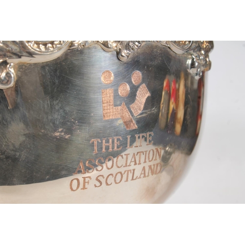 3 - Silver-plated punch bowl engraved with 'The Life Association of Scotland Connaught Branch'.