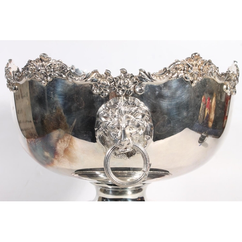 3 - Silver-plated punch bowl engraved with 'The Life Association of Scotland Connaught Branch'.