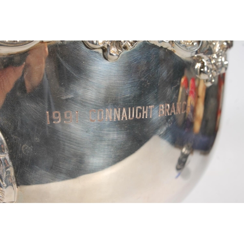 3 - Silver-plated punch bowl engraved with 'The Life Association of Scotland Connaught Branch'.