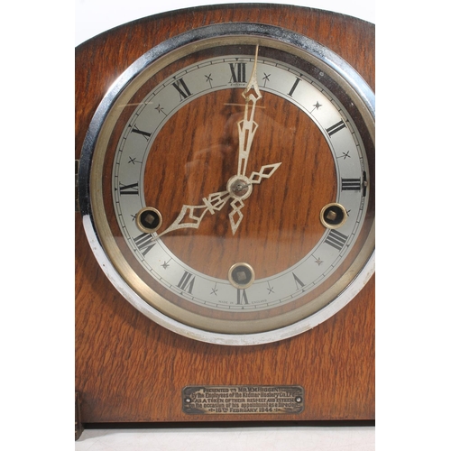 45 - Two mid-20th century mantel clocks.