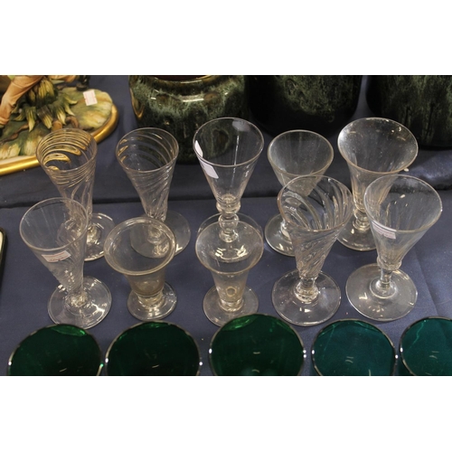 61 - Ten 19th century ale glasses and other glassware to include Writhen ale glasses, fluted ale glasses,... 