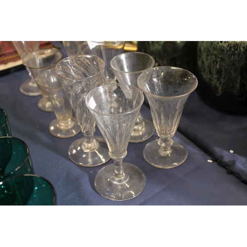 61 - Ten 19th century ale glasses and other glassware to include Writhen ale glasses, fluted ale glasses,... 