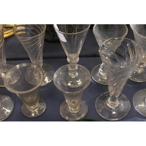 61 - Ten 19th century ale glasses and other glassware to include Writhen ale glasses, fluted ale glasses,... 