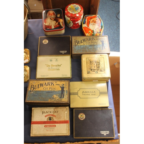 73 - Vintage tobacco and cigarette tins to include Bulwark, Abdullah, etc.