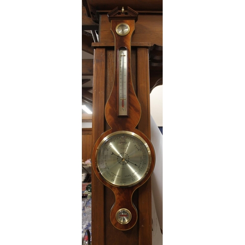 73A - Mahogany framed wheel barometer.