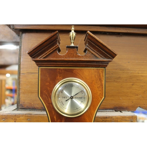 73A - Mahogany framed wheel barometer.