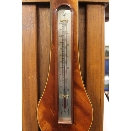 73A - Mahogany framed wheel barometer.