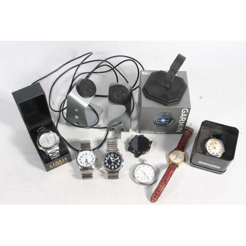 793 - Collection of wristwatches including Seiko chronograph, zodiac pocket watch and others.