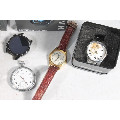 793 - Collection of wristwatches including Seiko chronograph, zodiac pocket watch and others.