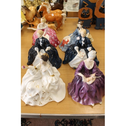 184 - Six Royal Doulton figurines to include My Love, Victoria, etc.