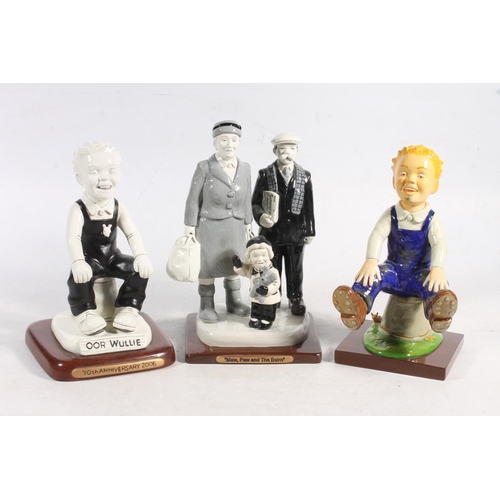 194 - Three Sunday Post D C Thomson & Co. Oor Wullie and The Broons Collection porcelain figurines.