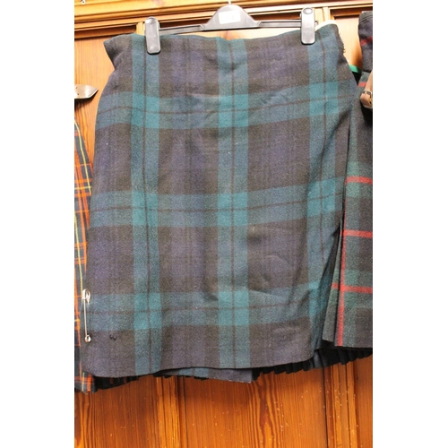 204 - Scottish Highland dress, a Black Watch tartan kilt, waist approx. 30 inches, length 24 inch, militar... 