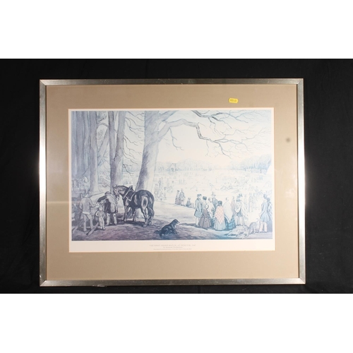 495 - After JEMIMAH WEDDERBURN, The First Grand Match at Penicuik 1847, print, 34cm x 52cm, frame 54cm x 7... 