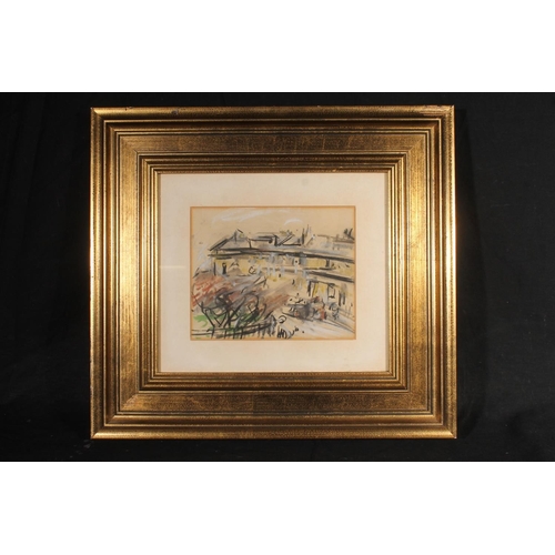 517 - PETER WISHART ARSA (1846-1932), Coastal scene Edinburgh, chalk drawing, unsigned, 16cm x 20cm, frame... 