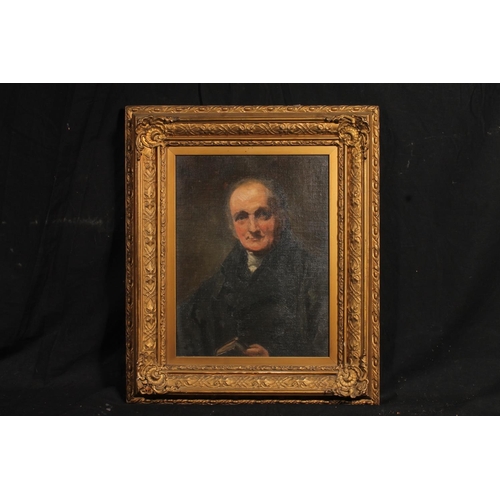 541 - 19TH CENTURY SCHOOL, bust length portrait of a gentleman, oil painting, unsigned, 34cm x 26cm, gilt ... 