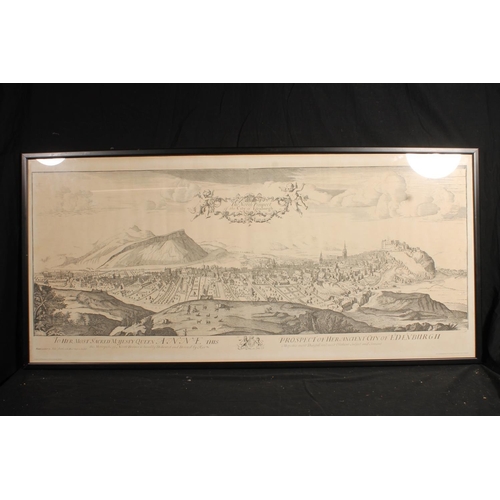 588 - Large format print 'The NNE Prospect of the City of Edinburgh', printed by John Bartholomew & So... 