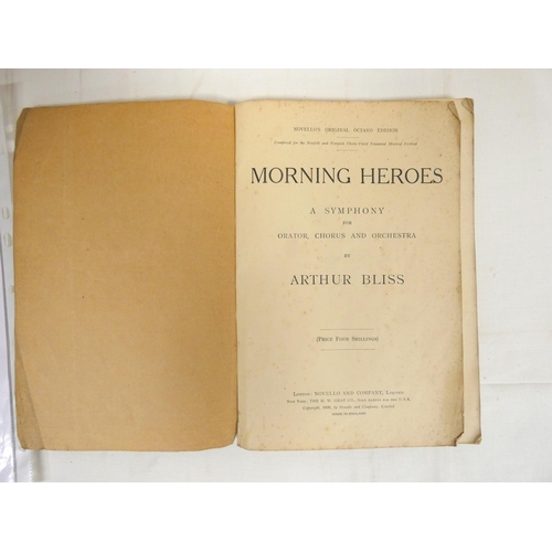 216 - BLISS SIR ARTHUR.  Morning Heroes, A Symphony. The score, (Sir) John Gielgud's copy signed... 