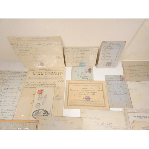 217 - Documents & Ephemera.  A bundle of billheads, stamped receipts, business papers & ... 