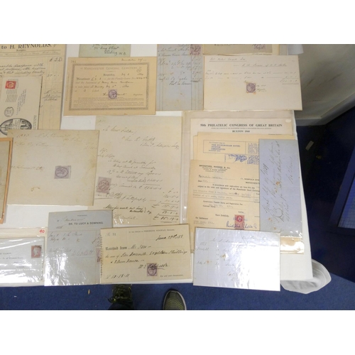 217 - Documents & Ephemera.  A bundle of billheads, stamped receipts, business papers & ... 