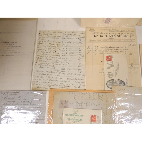 217 - Documents & Ephemera.  A bundle of billheads, stamped receipts, business papers & ... 