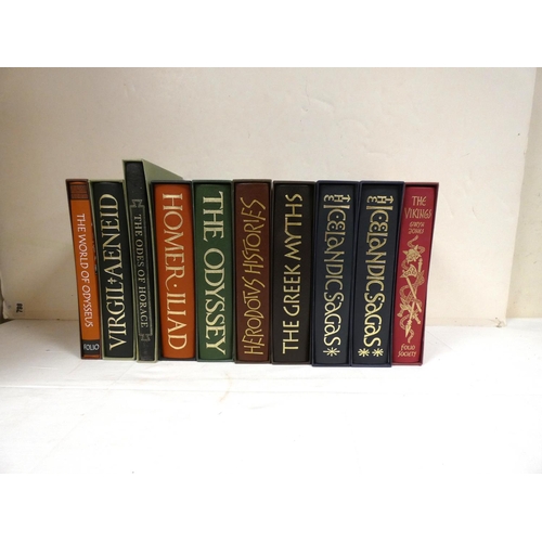 275 - FOLIO SOCIETY.  7 vols., classical interest, in slip cases, 2 vols., Icelandic Sagas &... 