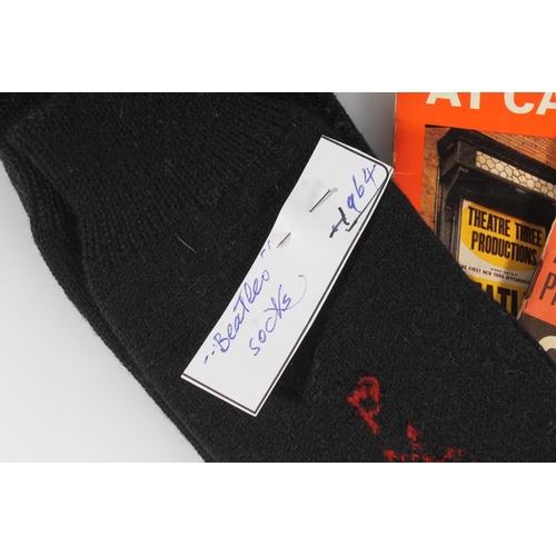 361 - 1960s large Beatles comb with facsimile signatures, a pair of 1960s Beatles socks and Beatles magazi... 