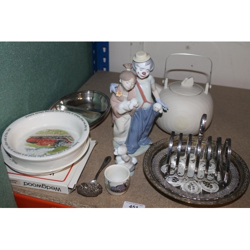 451 - Lladro clown figure, Thomas the Tank Engine nursery set, etc.