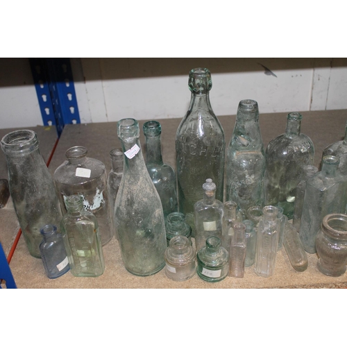 457 - Antique glass bottles.