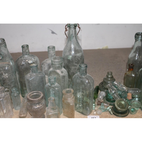 457 - Antique glass bottles.