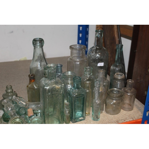 457 - Antique glass bottles.