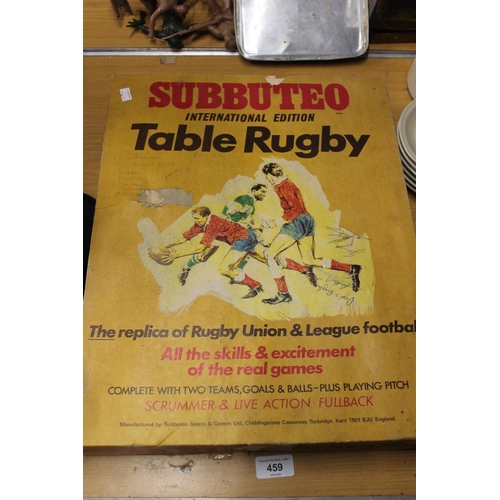 459 - Boxed Subbuteo International Table Rugby game.