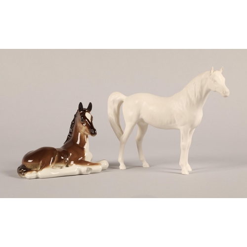 1 - A white Beswick horse and a USSR era Lomonosov foal (2)